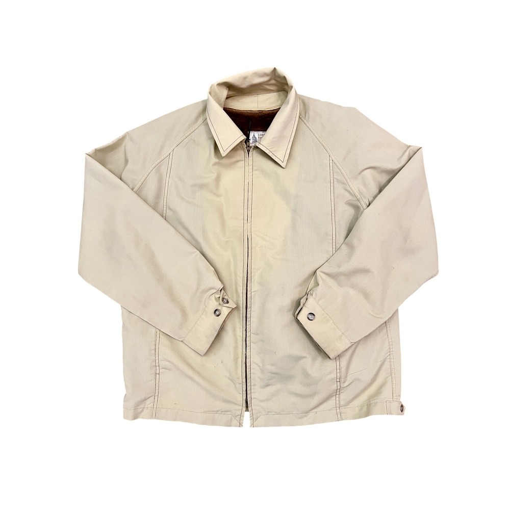 Vtg 70s London Fog Harrington Jacket 40 Reg Tan Faux Fur Zip Out Liner Bomber